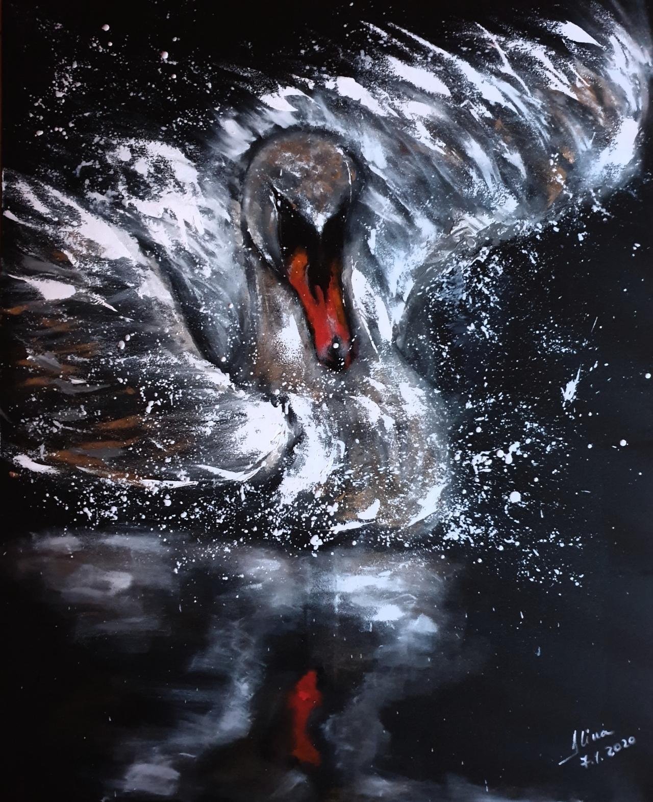 ArteDiAlina.com painting: Because he loved Leda